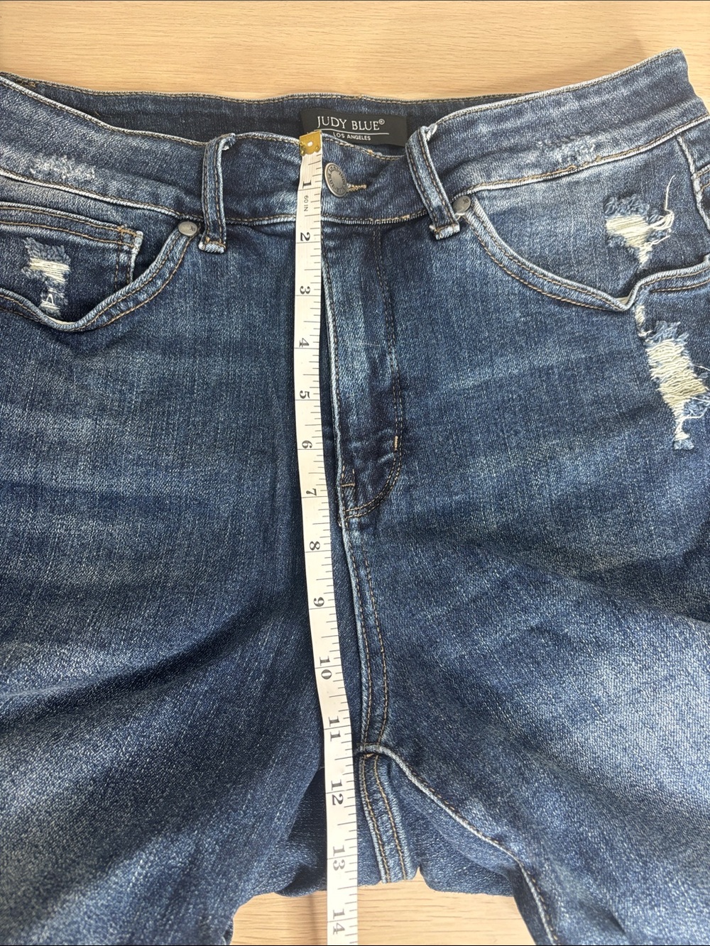 Judy Blue Jeans Women’s Size 16W Distressed Medium-Dark Blue Skinny Leg Jeans - Picture 5 of 8